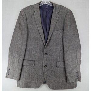 J Crew Ludlow 100% Linen Herringbone Blazer Sport Coat Jacket Mens 42L Long